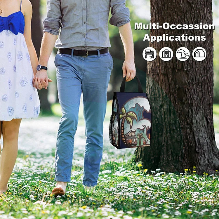 Chic Lunch Bag with Mesh Pocket