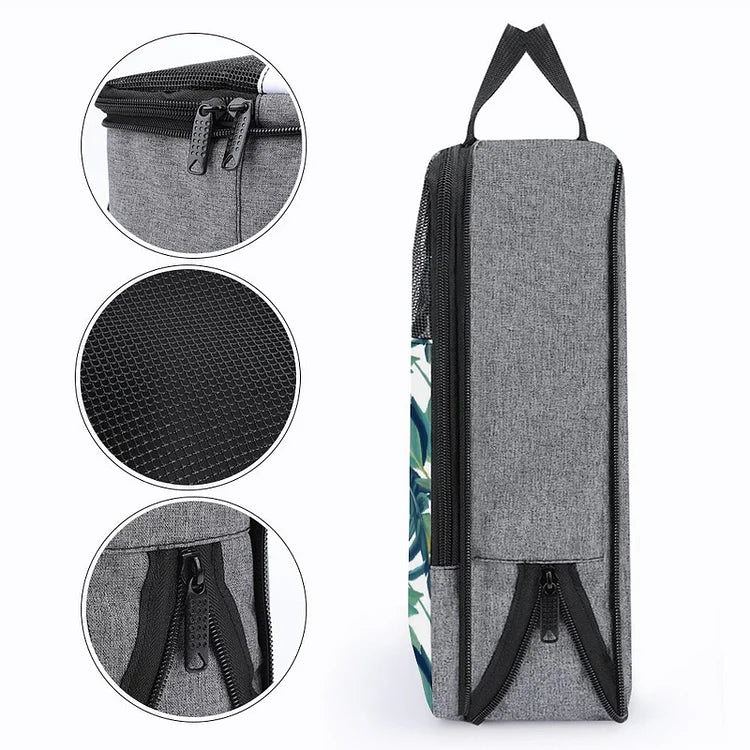 Compact Travel Shoe Bag with Double Zipper Design