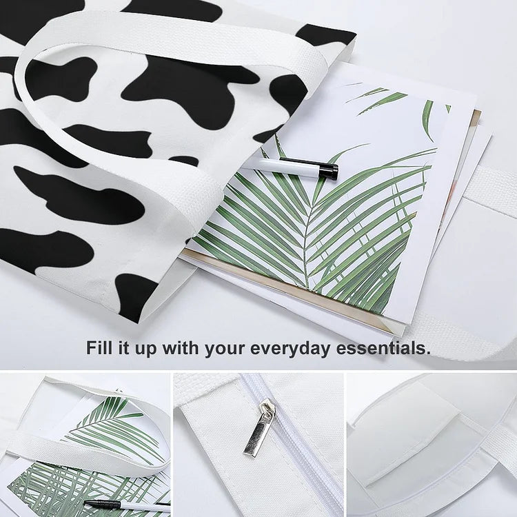 Stylish Canvas Tote Bag with Interior Pocket