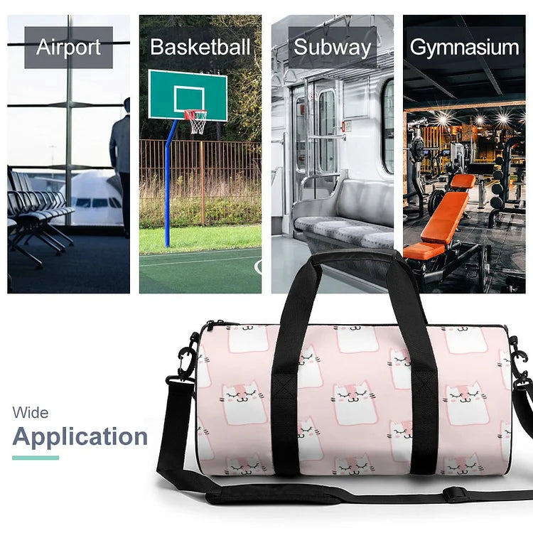 Spacious Cylindrical Gym Bag for Fitness and Travel