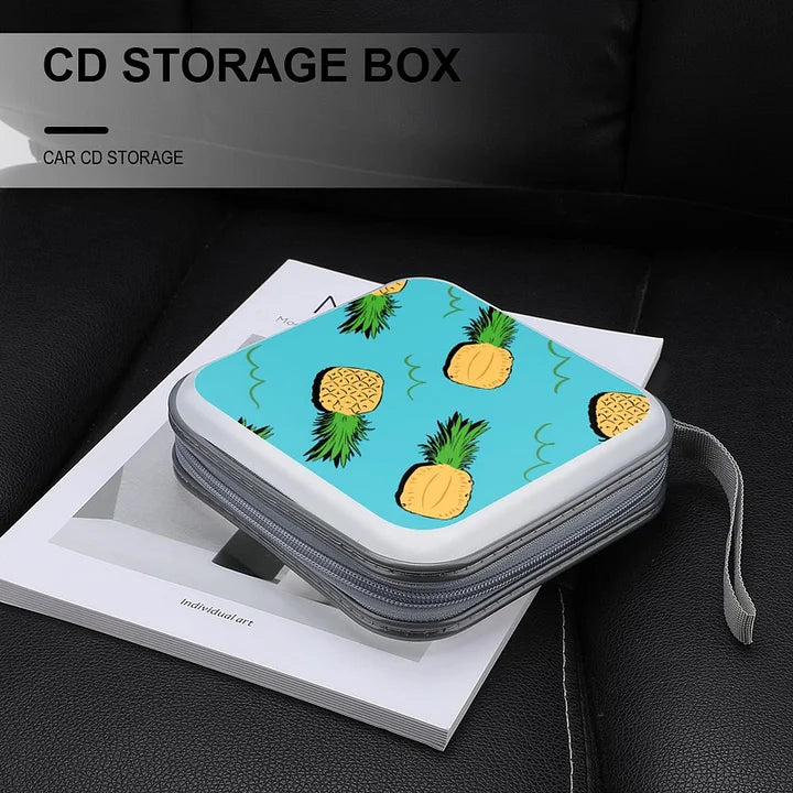 CD Collection Bag Tile Pattern-pineapple-yellow-green-blue White-style One Size