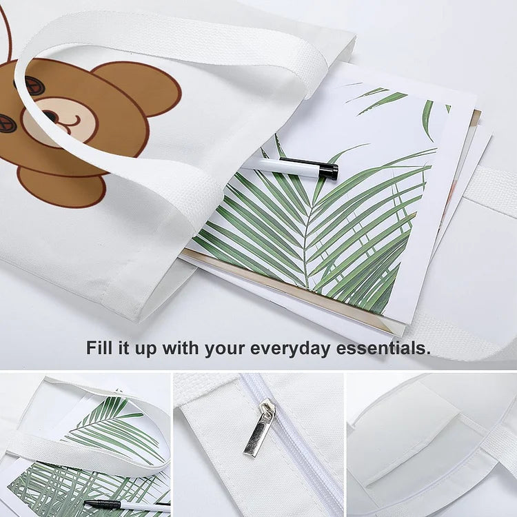 Trendy Tote Bag with Zipper Pocket