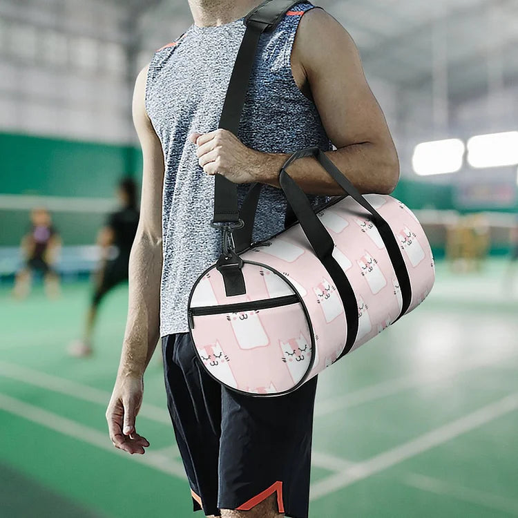 Spacious Cylindrical Gym Bag for Fitness and Travel