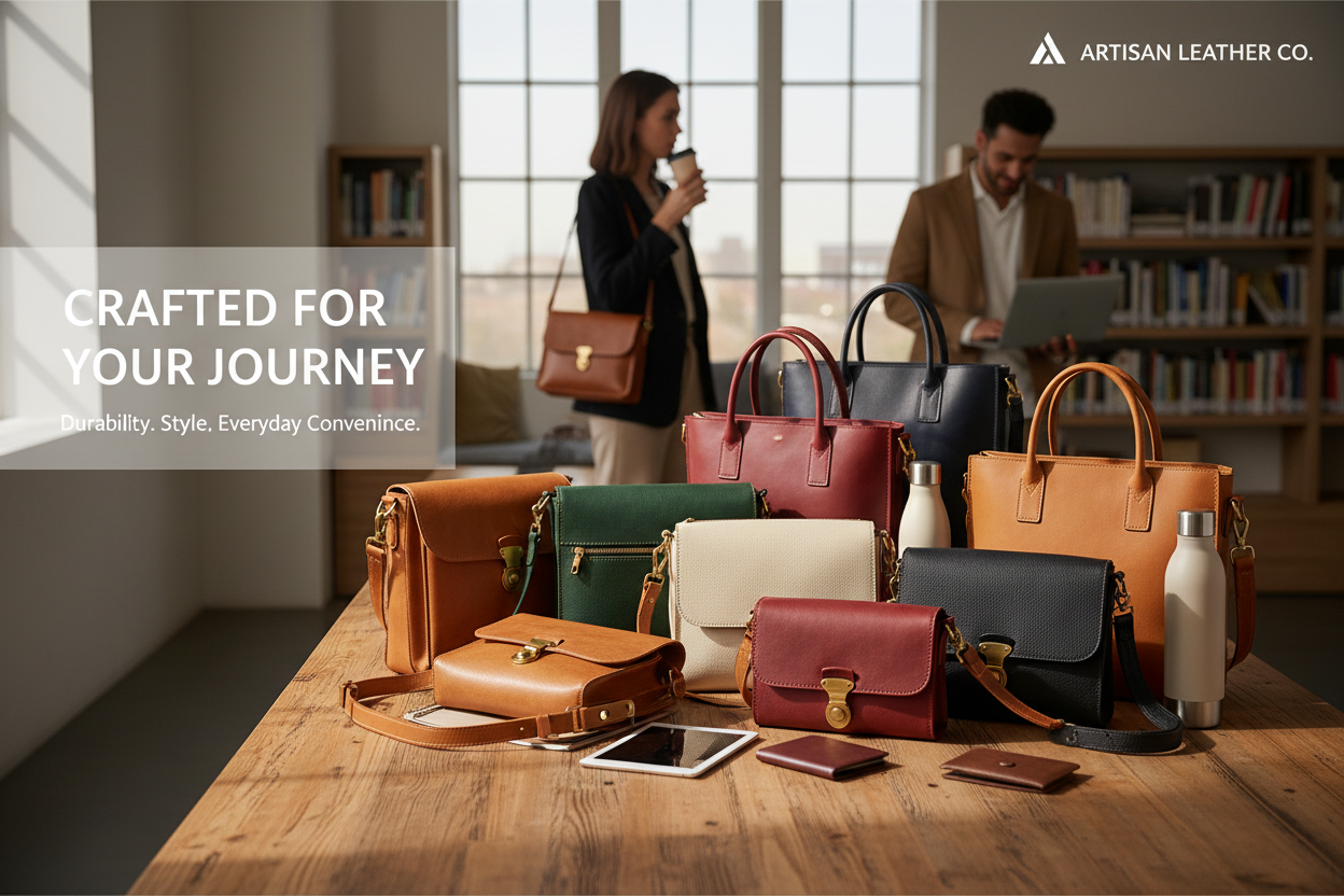 Banner para tienda de bolsos de cuero