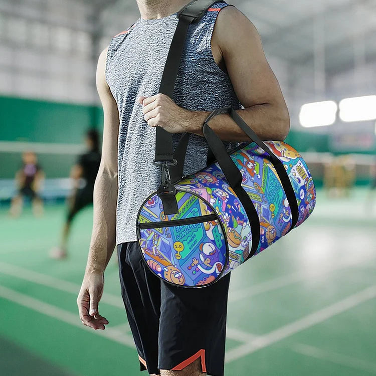 Chic Cylindrical Gym Bag for Fitness and Leisure