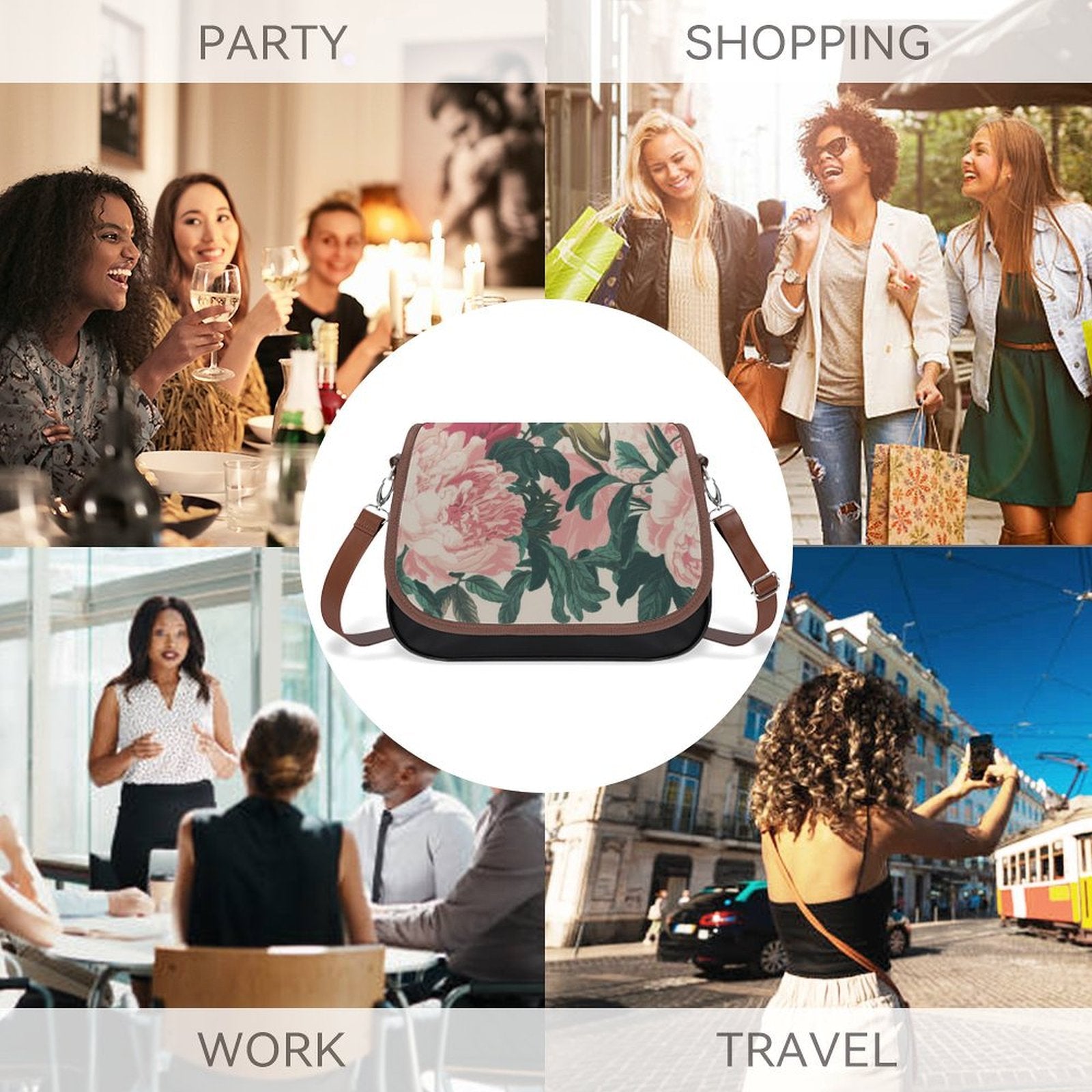 Adjustable Shoulder Strap Leather Bag for Versatility