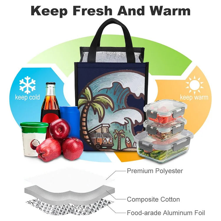 Chic Lunch Bag with Mesh Pocket