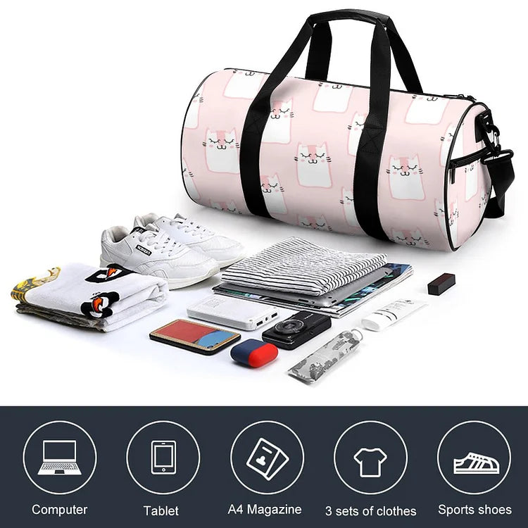 Spacious Cylindrical Gym Bag for Fitness and Travel