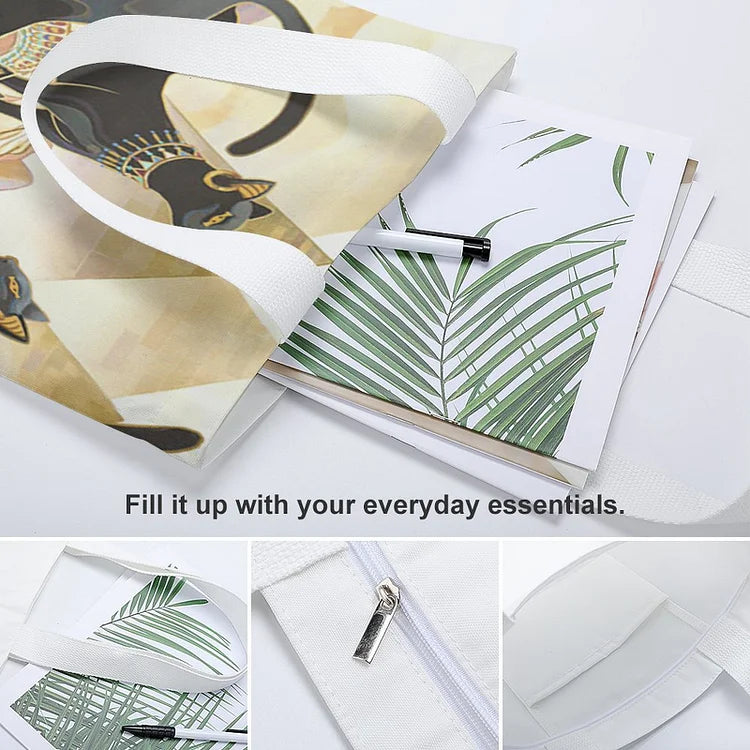 Stylish Canvas Tote Bag with Interior Pocket